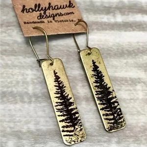 Fashion creative tree design  rectangle drop earrings